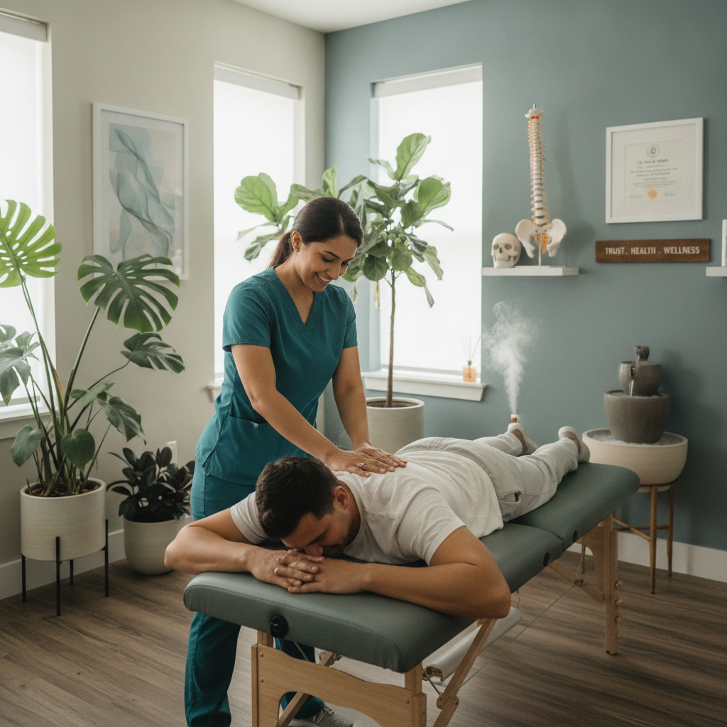 Chiropractor guiding a patient through a spinal health review as part of chiropractic care San Antonio TX maintenance visits