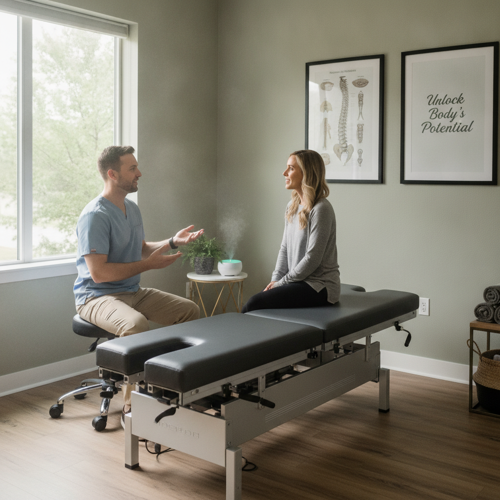 Chiropractor for Back Pain West Des Moines IA - Practitioner consulting with patient in a modern clinic