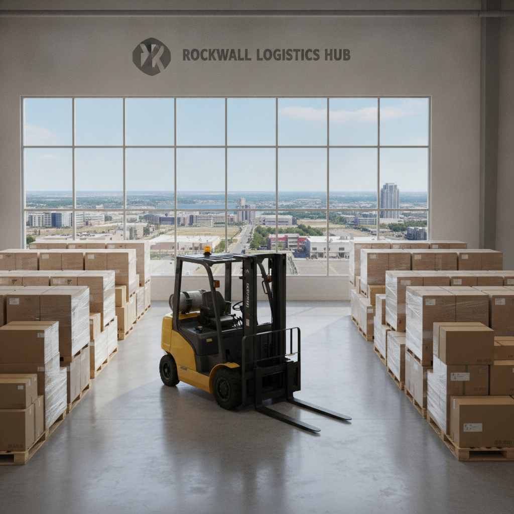 Modern warehouse with forklifts and operators, highlighting Forklift Sales Rockwall TX for growing businesses