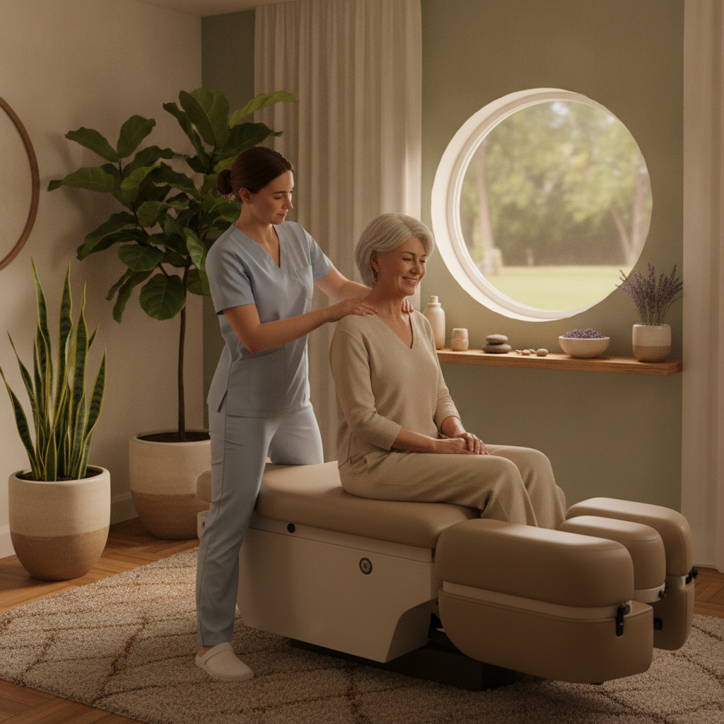 Senior couple receiving gentle chiropractic care from a Chiropractor Grass Lake MI specialist in a bright, comfortable clinic