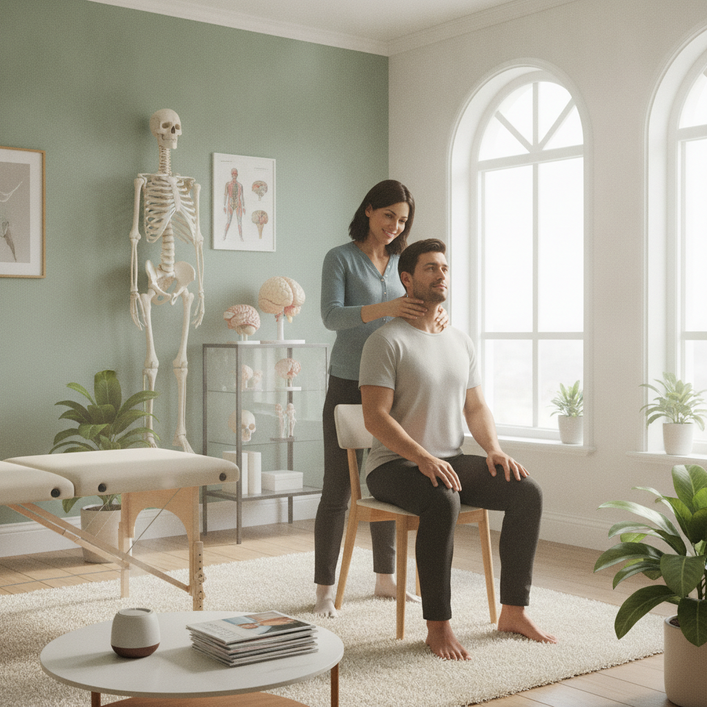 Chiropractor San Antonio TX helping patient with pinched nerve symptoms in neck and arms
