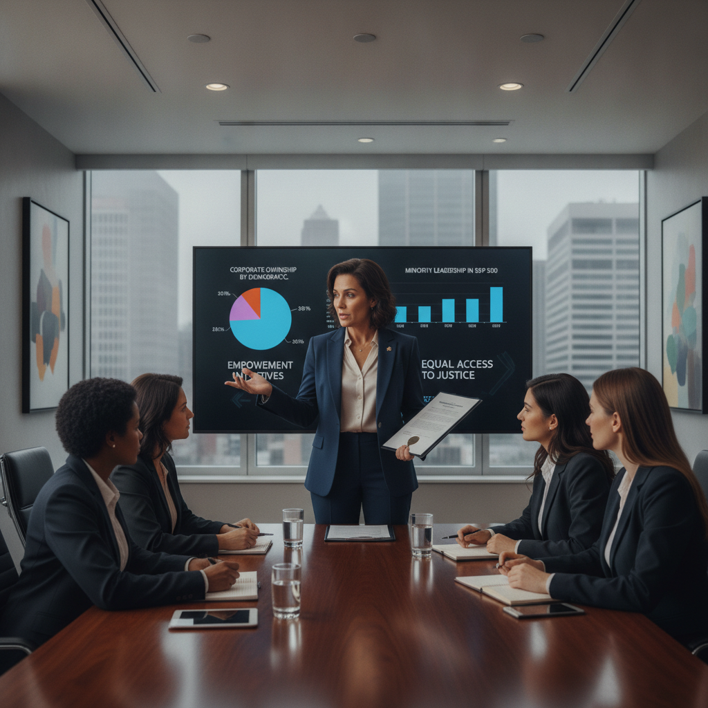 Minority shareholder reviewing company documents with a business litigation attorney to discuss shareholder oppression claims