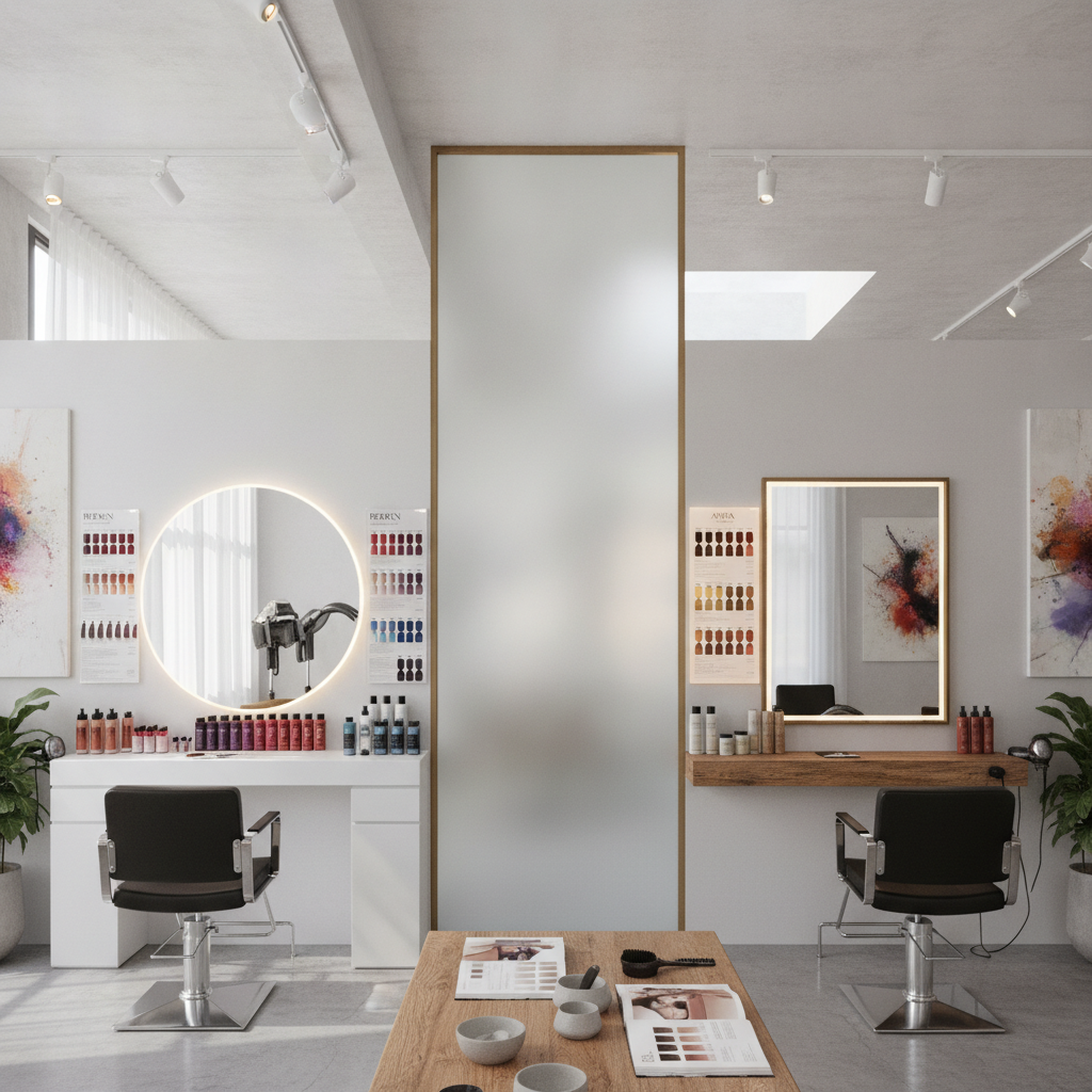 A stylist applying professional hair color in a modern Tribeca salon, showcasing hair coloring tribeca expertise and premium product brands