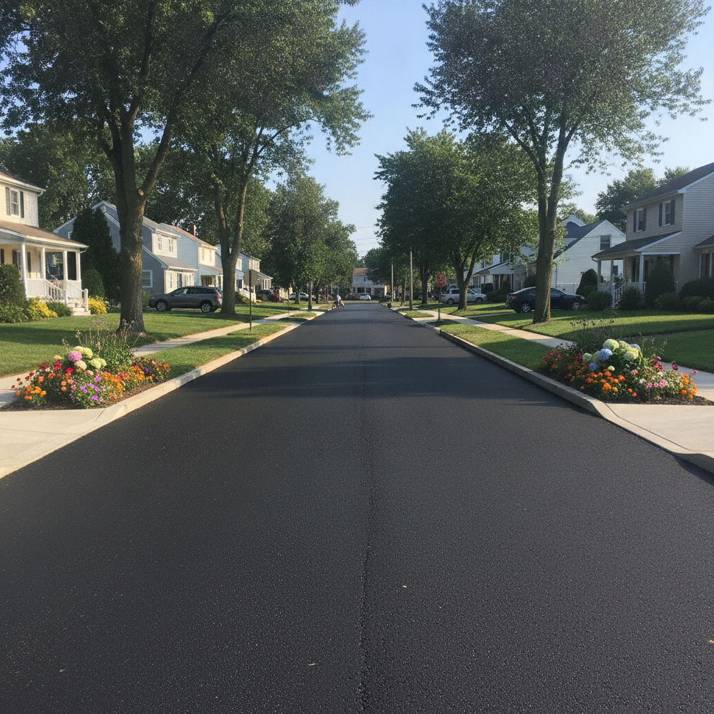 Residential asphalt paving project with proper grading in progress, demonstrating Residential Asphalt Paving Lodi NJ best practices