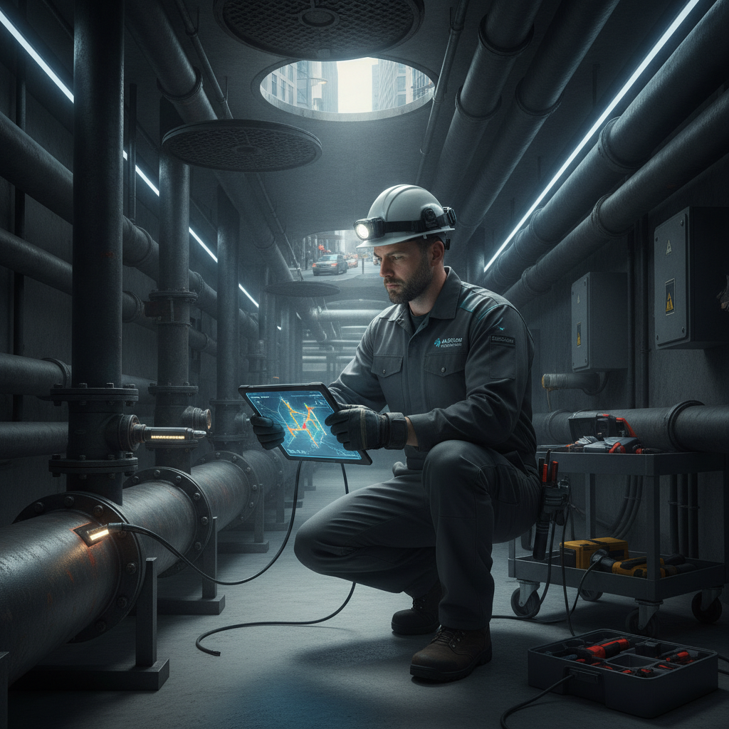 Technicians using advanced equipment for sewer line solutions, plumbing company Sterling Heights MI