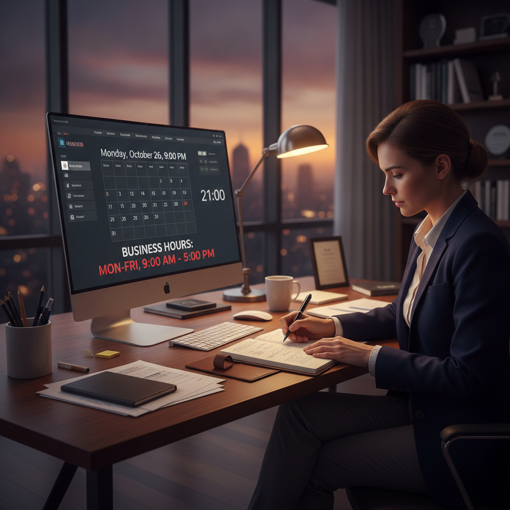 Business hours correction support