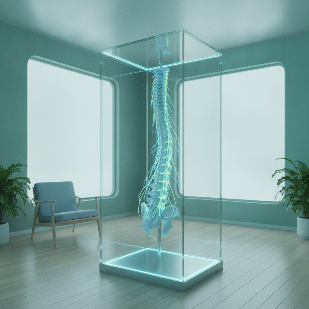 Modern chiropractic office with a patient receiving spinal decompression therapy West Des Moines IA