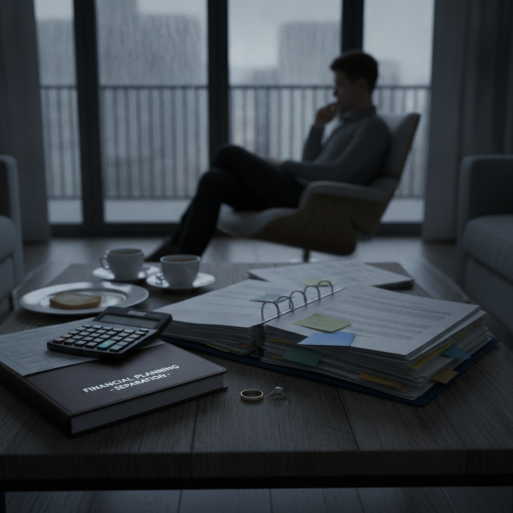 A concerned parent reviewing divorce and child custody paperwork in Ohio, reflecting on the hidden costs of Ohio divorce