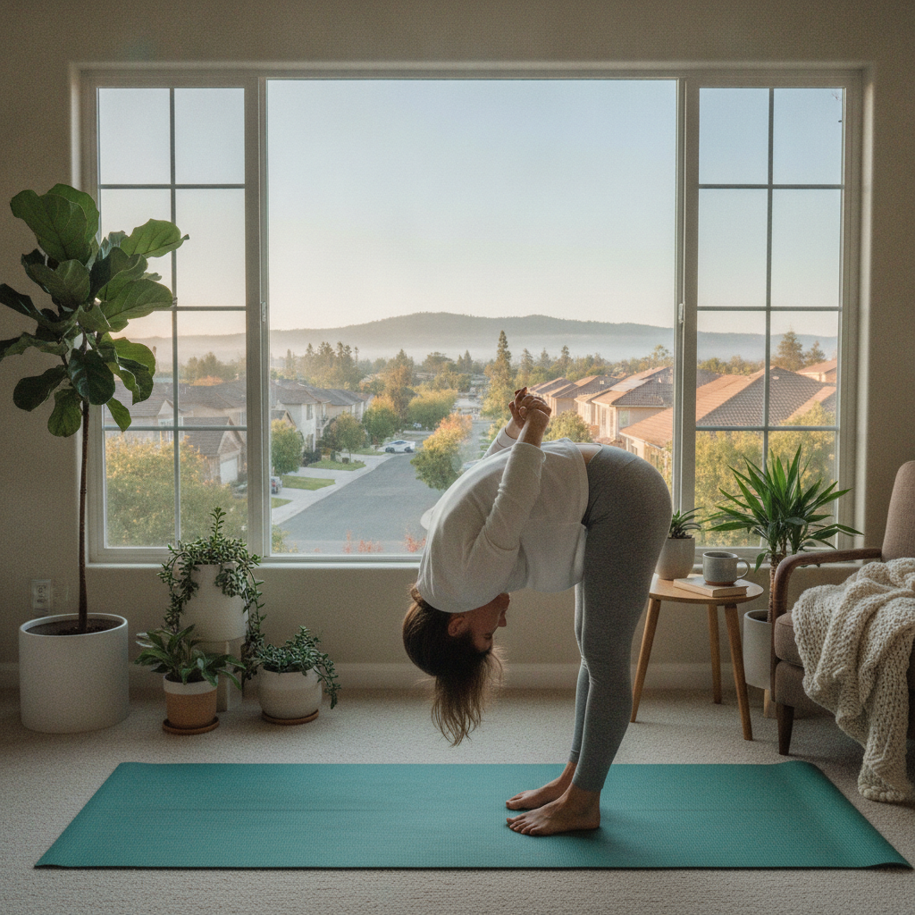 Person practicing gentle stretches for back pain relief Rochester Hills