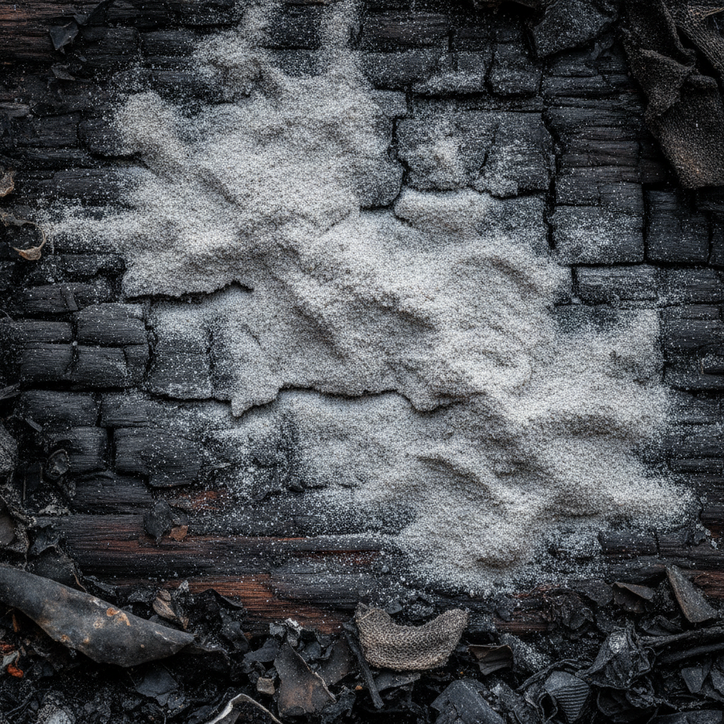 Ash residue on fire-damaged surfaces, Fire Damage Restoration Bloomfield Hills