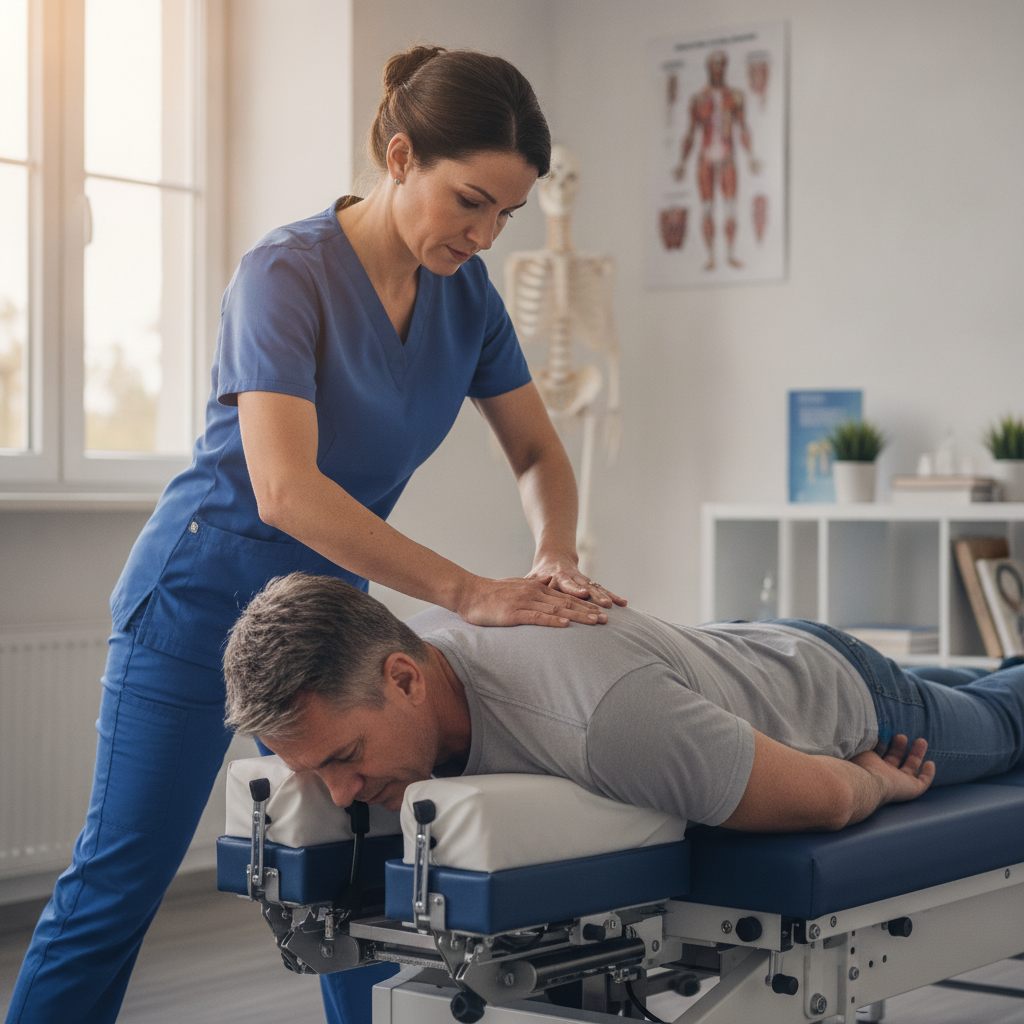 Chiropractor helping patient in Grass Lake