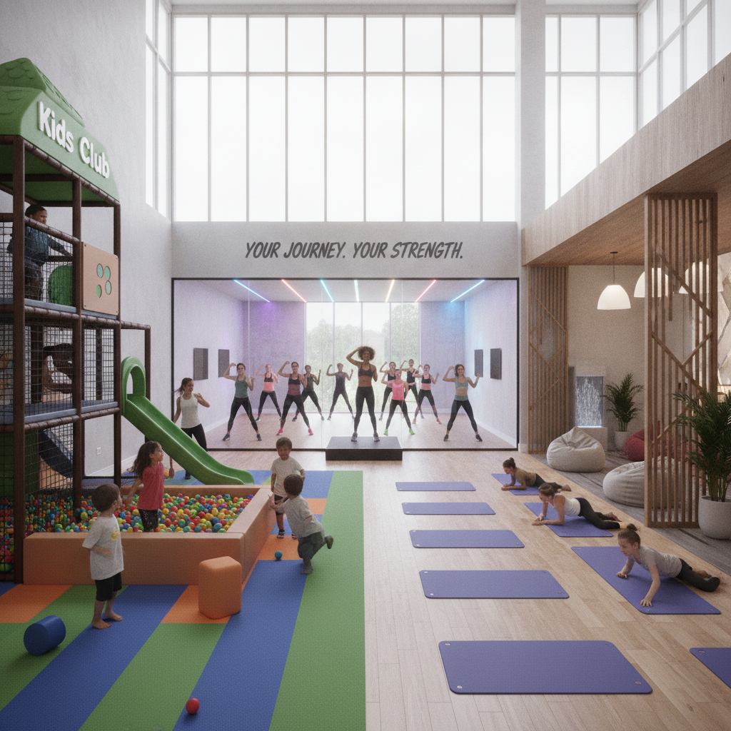 Modern Peoria AZ Fitness Center with Kids Club, group classes, and recovery amenities