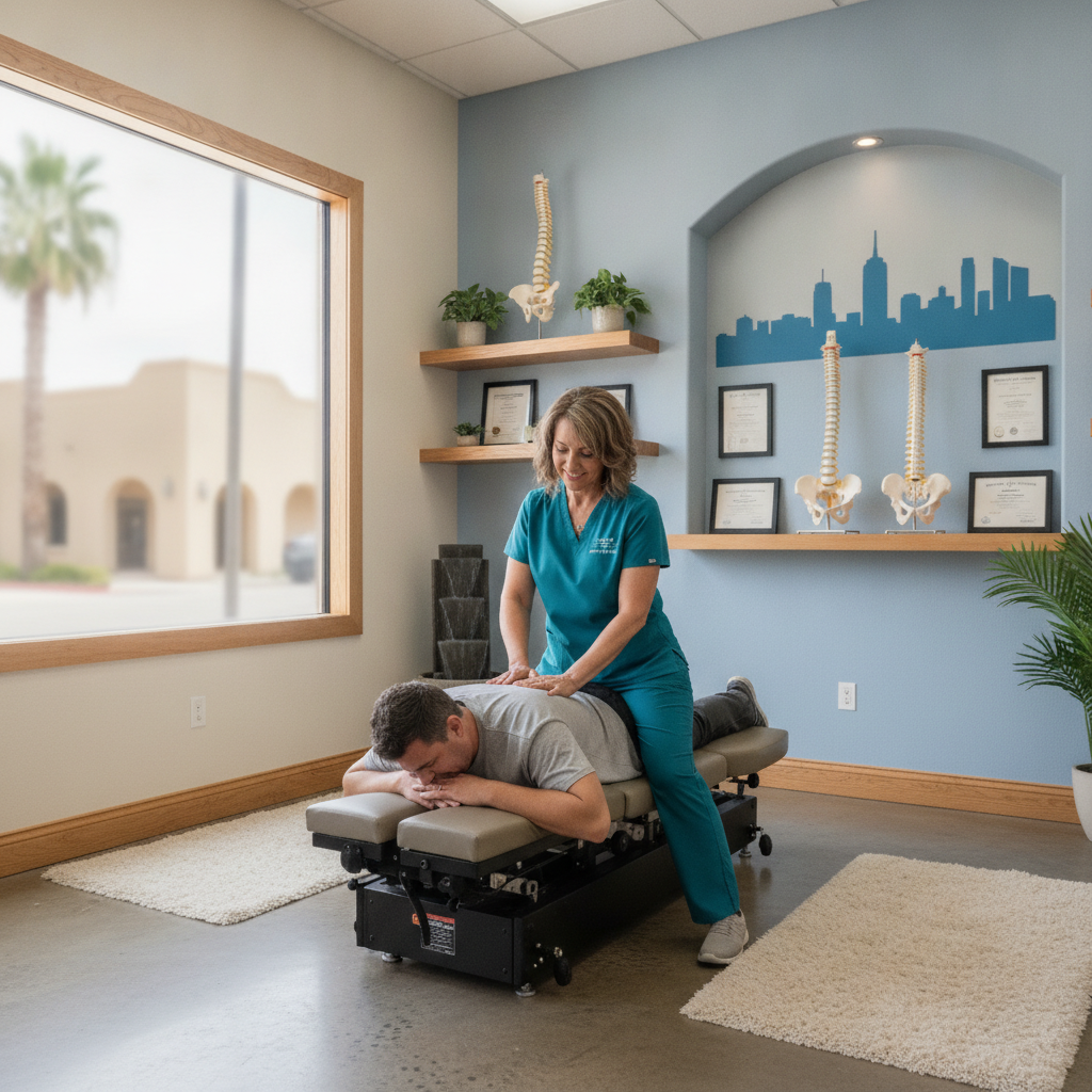 Chiropractor performing spinal alignment session with patient, demonstrating chiropractic care San Antonio TX techniques