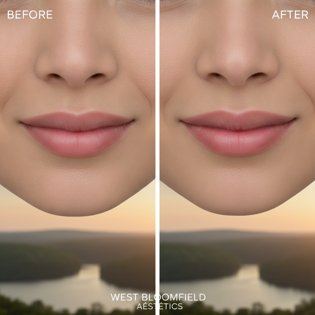 Natural-looking lip filler results at a med spa, Lip Filler West Bloomfield MI