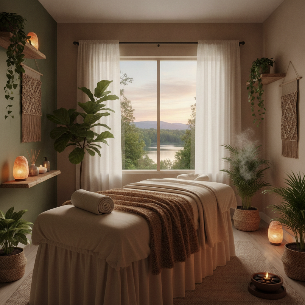Massage therapist providing back pain treatment Grass Lake MI clinic