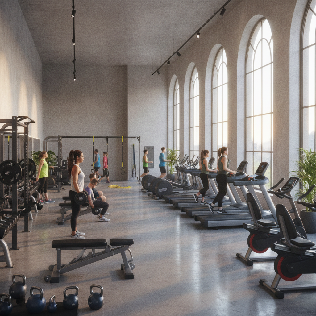 Modern Glendale AZ gym for independent training with open access equipment and flexible workout spaces