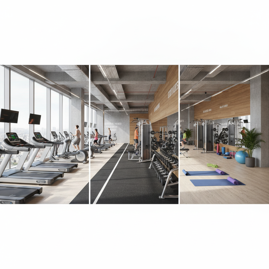 Group of diverse people training at a Peoria AZ Fitness Center, representing cardio, strength, and mobility workouts