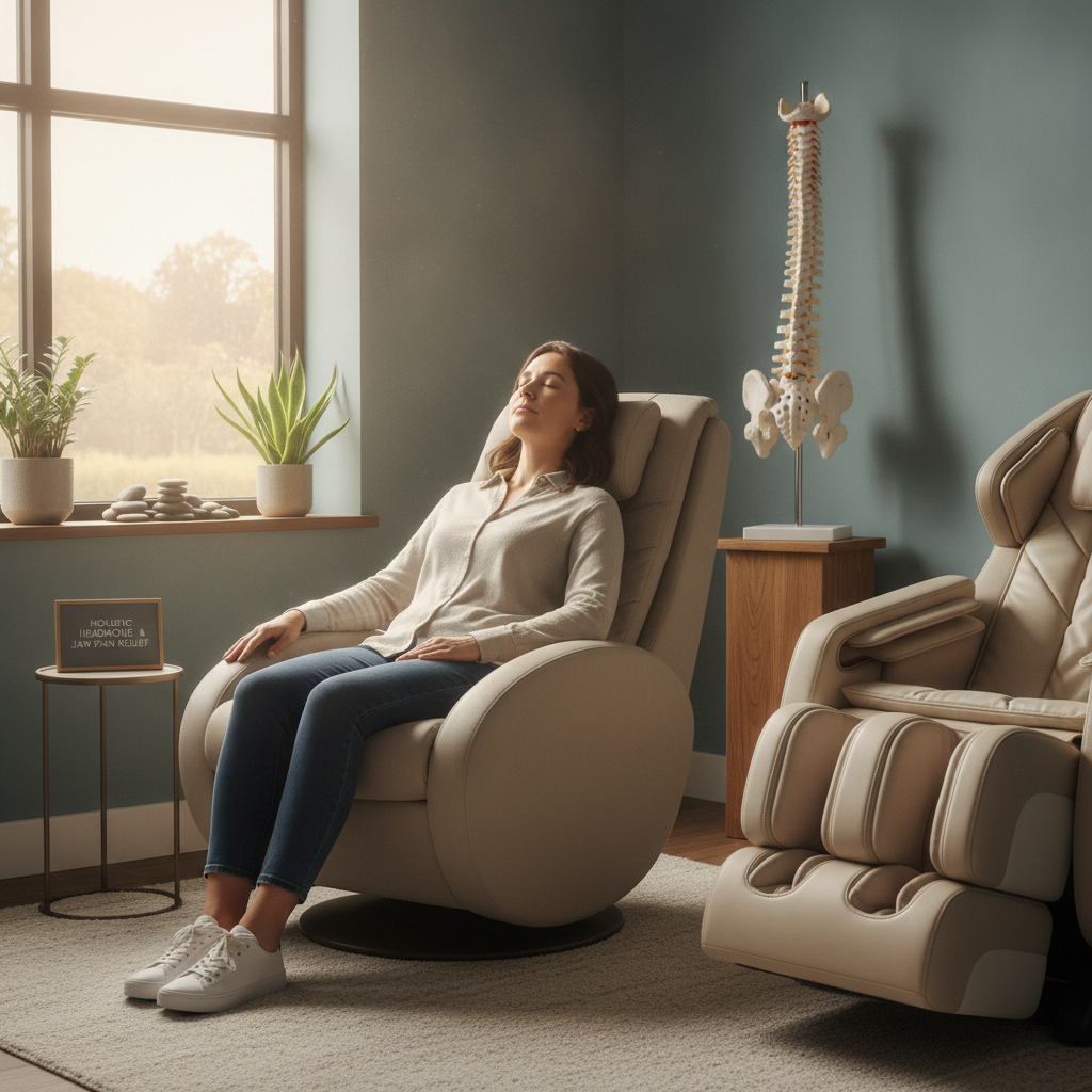 Person experiencing headache and jaw tension, seeking Chiropractor West Des Moines IA care