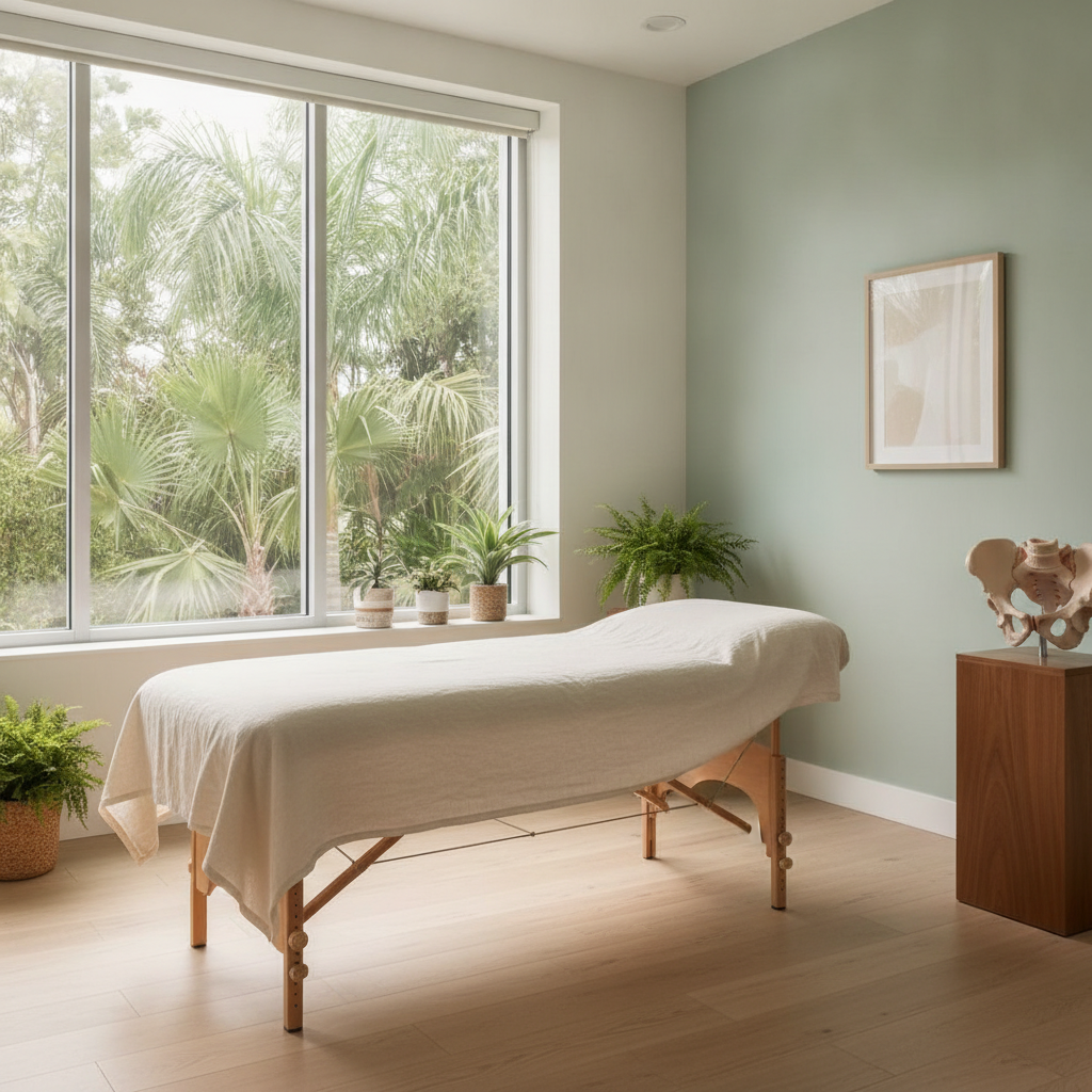Pelvic health physical therapist Naples FL working with patient in a modern clinic