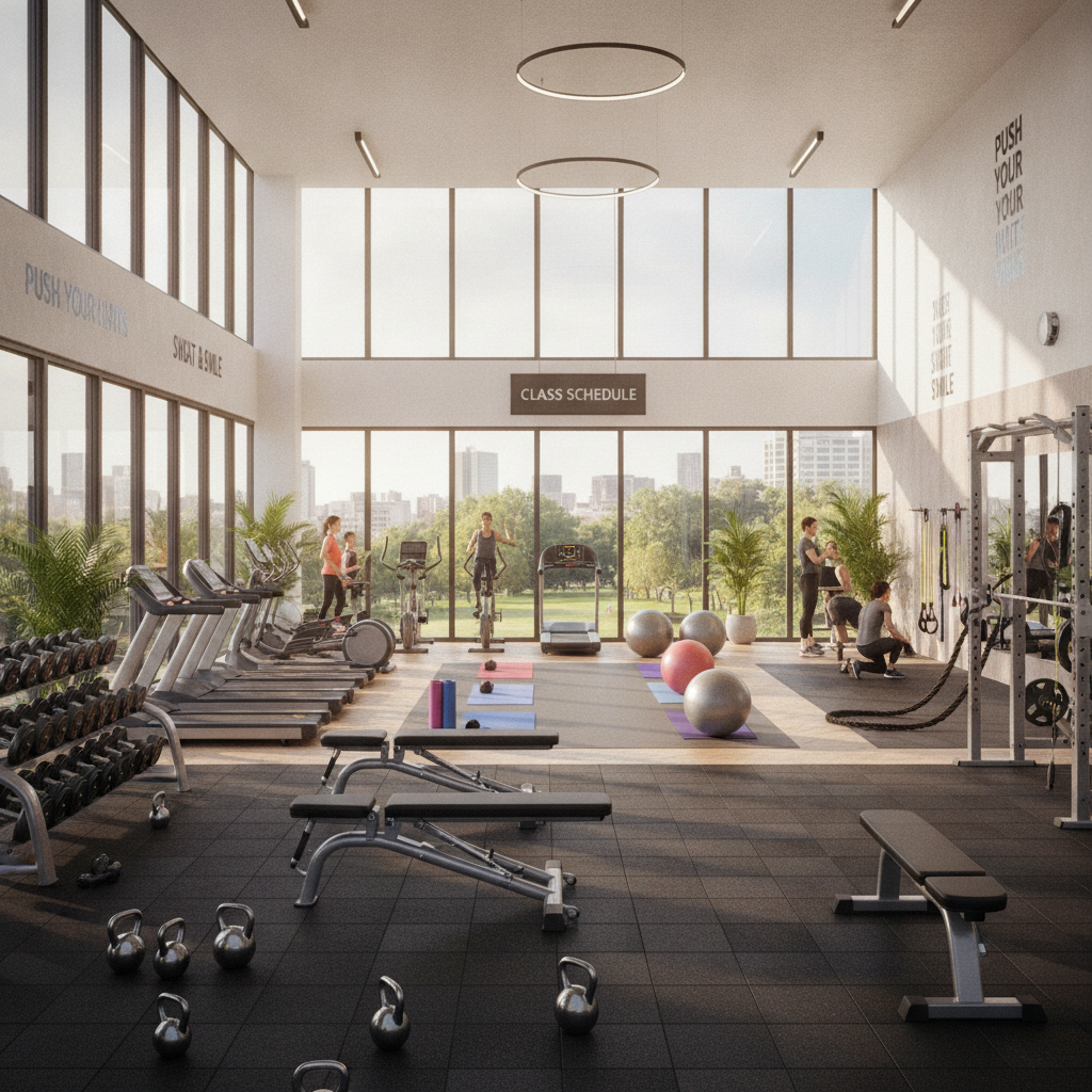 Modern gym equipment and open training space in a Glendale AZ gym, supporting sustainable health and intentional progress