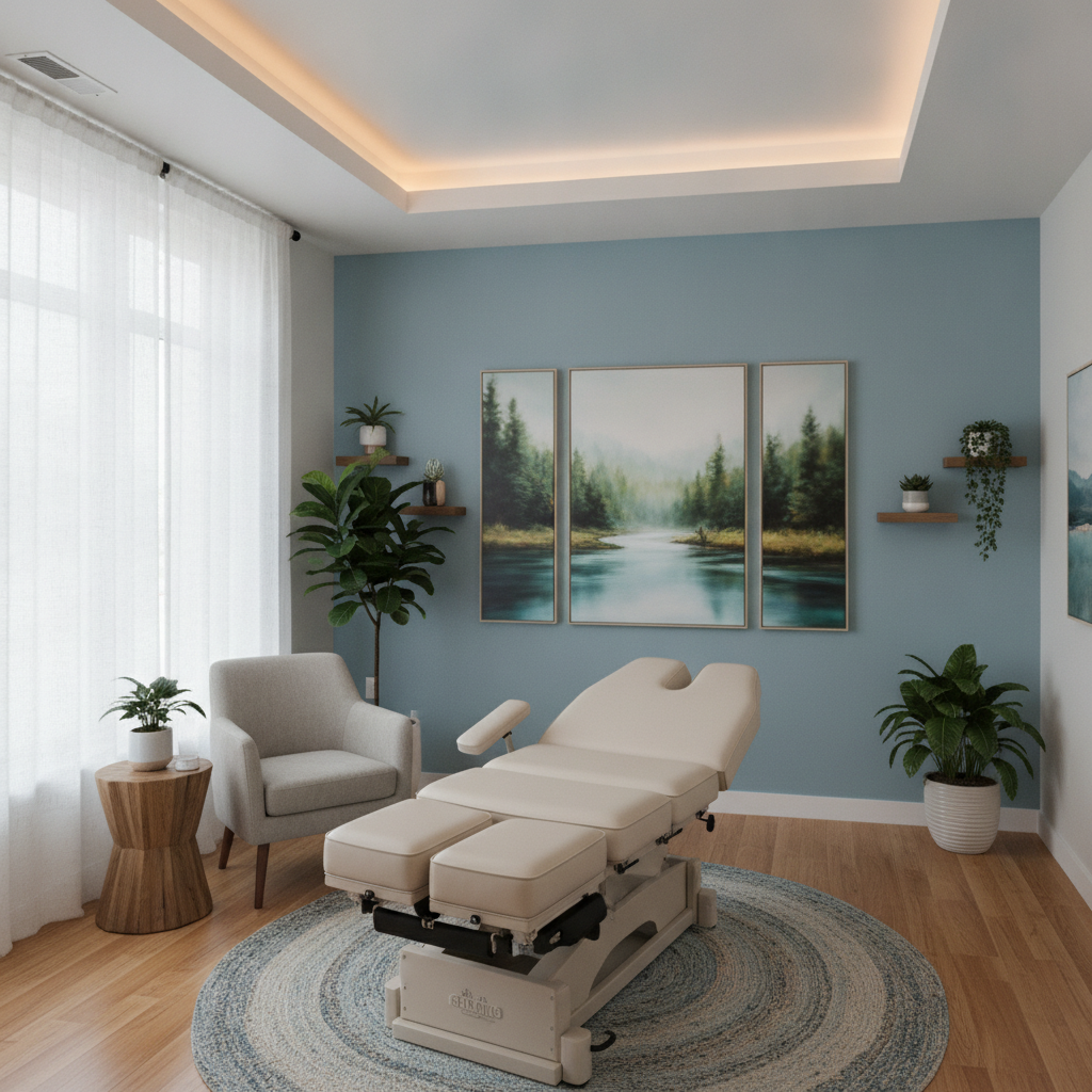 Modern chiropractic office with a practitioner consulting a patient, illustrating chiropractor Rochester Hills MI options for pain relief and wellness