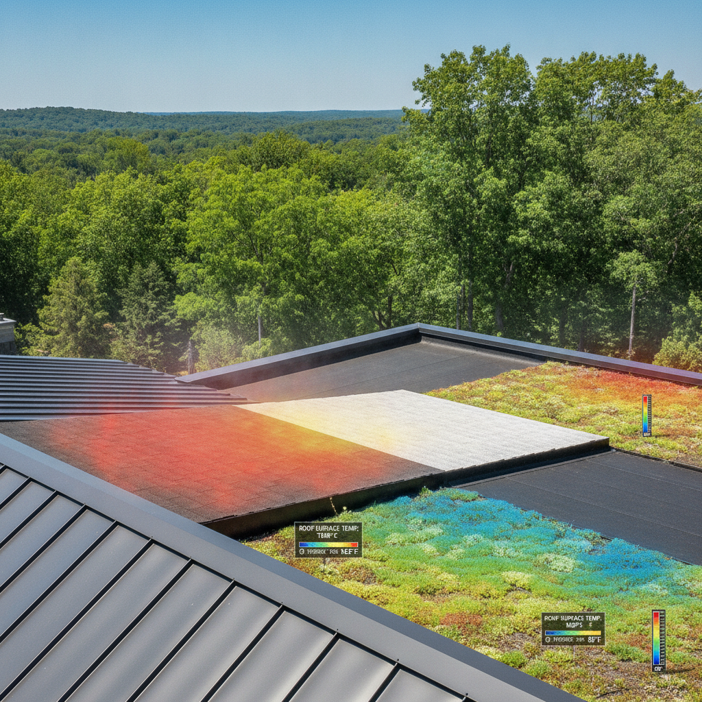 Sun-baked asphalt shingle roof on a Michigan home in summer, showing why a roofing contractor in Bloomfield Hills monitors heat wear