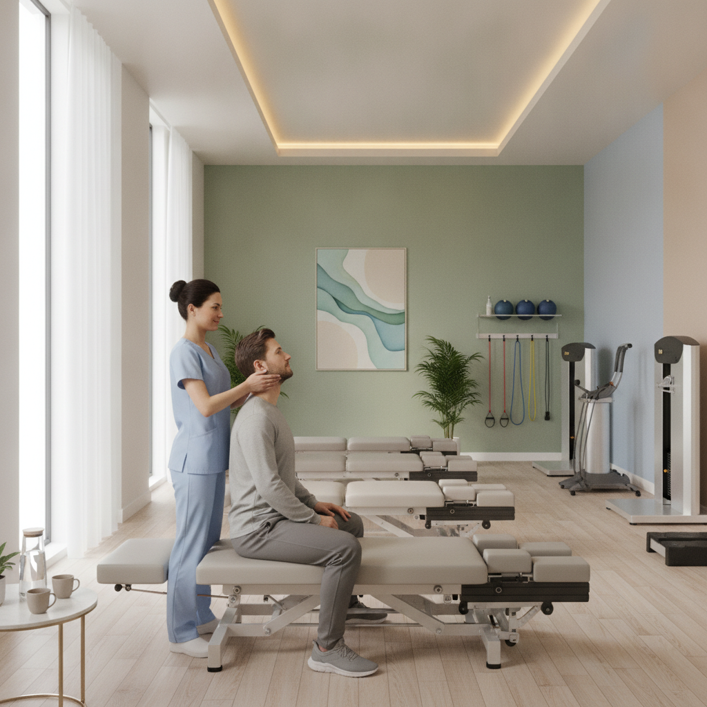 Chiropractor helping with chronic neck pain