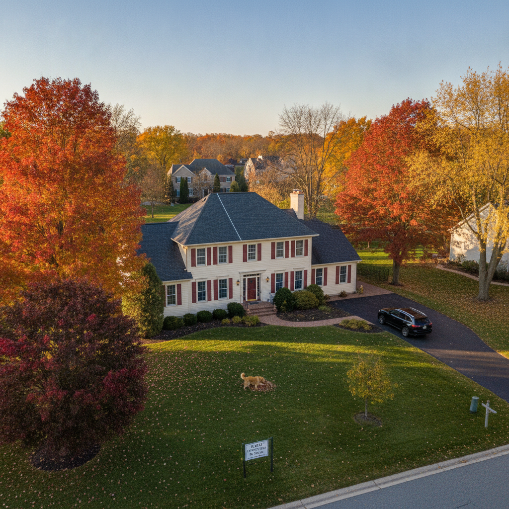 Technician performing seasonal roof maintenance for a business, roofing company bloomfield hills