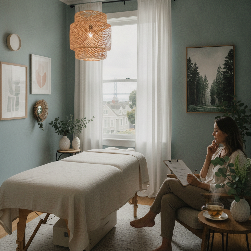 Chiropractor in San Francisco providing spinal adjustment to a patient in a modern clinic