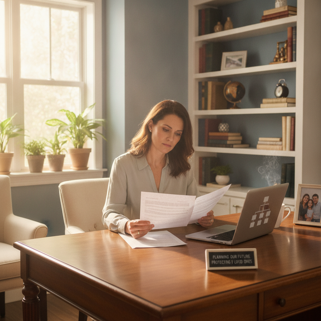 Estate Planning Lawyer Kansas City MO - legal documents, family, and attorney discussing trusts and wills