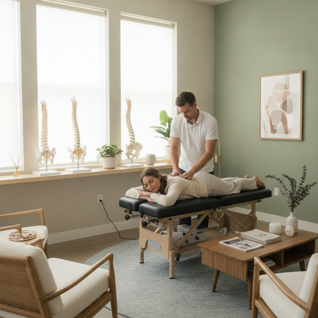 Chiropractor for Back Pain West Des Moines IA treating a patient for recurring low back pain in a modern clinic