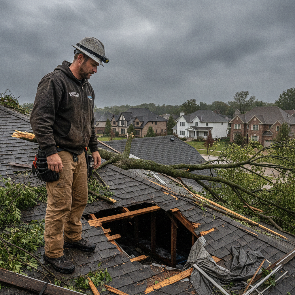 Storm Damage Roof Repair in Bloomfield Hills