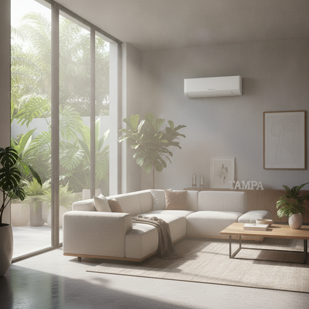 Technician inspecting air conditioner in humid climate, AC Repair Tampa FL