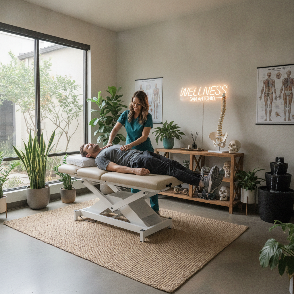 Chiropractor treating tendonitis